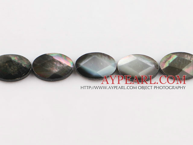 black lip shell beads,15*20mm egg,faceted,Sold per 15.75-inch strands