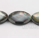 black lip shell beads,18*25mm egg,faceted,Sold per 15.75-inch strands