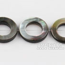 black lip shell beads, 18mm ring,hollow,sold per 15.75-inch strand