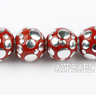 bali beads,18mm,red with copper core,Sold per 13.39-inch strands