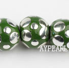 bali beads,20mm,green with copper core,Sold per 14.17-inch strands