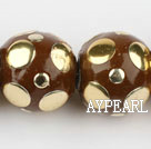 bali beads,20mm,brown with copper core,Sold per 14.17-inch strands
