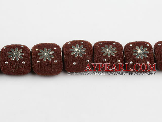 bali beads,10*22mm square,red with copper core ,Sold per 13.39-inch strand