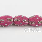 Frosted bali beads,16*22mm barrel, pink,Sold per 14.17-inch strand