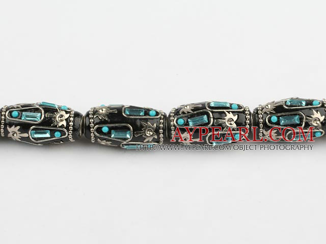 Indonesia beads,18*32mm barrel, black,Sold per 14.17-inch strands