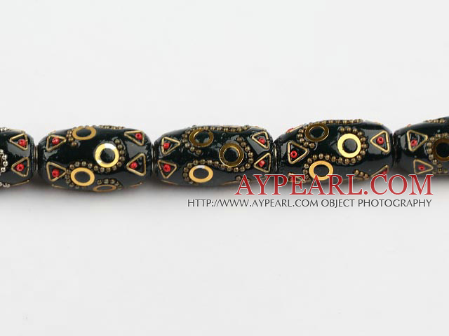 bali beads,18*32mm tube ,multi color,Sold per 12.99-inch strand