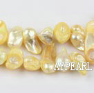 Pearl Beads, Light Yellow, 7*15mm dyed uncoating, Sold per 15.7-inch strand