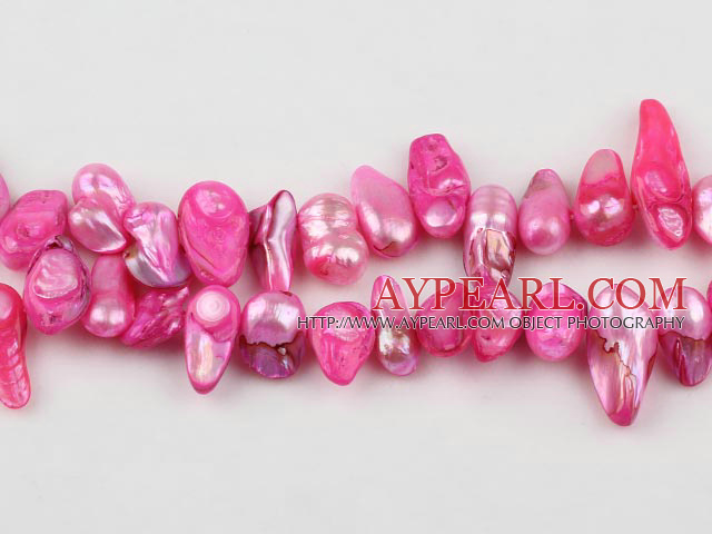 Pearl Beads, Light Purplish Red, 7*15mm dyed uncoating, Sold per 15.7-inch strand