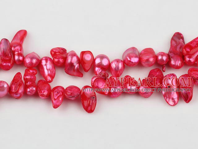 Pearl Beads, Red, 7*15mm dyed uncoating, Sold per 15.7-inch strand