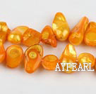 Pearl Beads, Orange, 7*15mm dyed uncoating, Sold per 15.7-inch strand