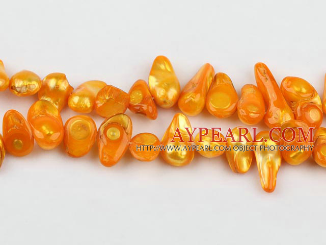 Pearl Beads, Orange, 7*15mm dyed uncoating, Sold per 15.7-inch strand