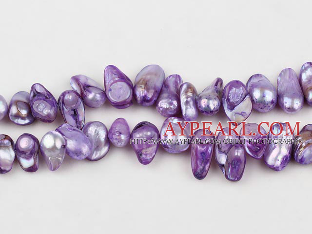Pearl Beads, Violet, 7*15mm dyed uncoating, Sold per 15.7-inch strand