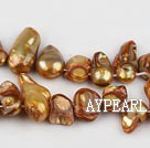 Pearl Beads, Amber Color, 7*15mm dyed uncoating, Sold per 15.7-inch strand