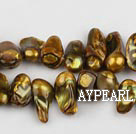 Pearl Beads, Bronze, 7*15mm dyed uncoating, Sold per 15.7-inch strand