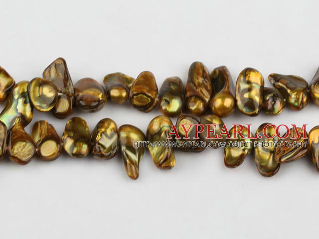 Pearl Beads, Bronze, 7*15mm dyed uncoating, Sold per 15.7-inch strand