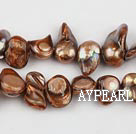 Pearl Beads, Brown, 7*15mm dyed uncoating, Sold per 15.7-inch strand