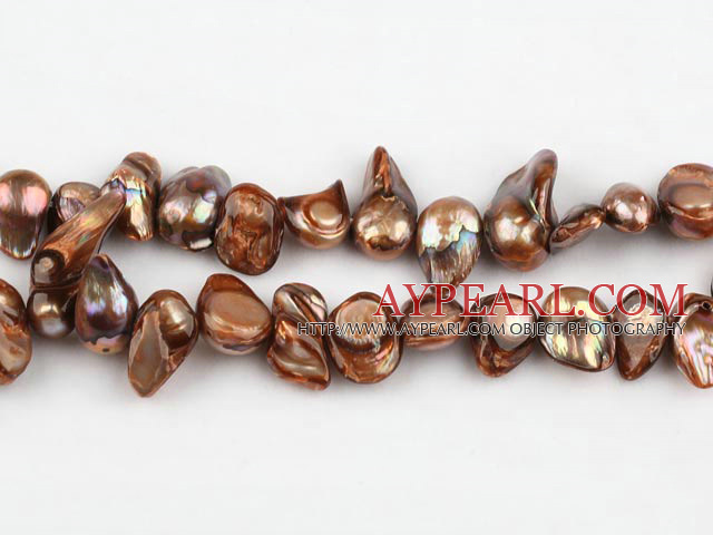 Pearl Beads, Brown, 7*15mm dyed uncoating, Sold per 15.7-inch strand