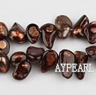 Pearl Beads, Dark Brown, 7*15mm dyed uncoating, Sold per 15.7-inch strand