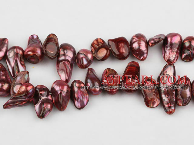 Pearl Beads, Reddish Brown, 7*15mm dyed uncoating, Sold per 15.7-inch strand