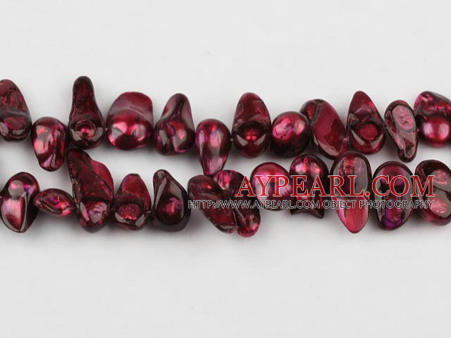 Pearl Beads, Wine Red, 7*15mm dyed uncoating, Sold per 15.7-inch strand