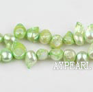 Pearl Beads, Fruit Green, 7*15mm dyed uncoating, Sold per 15.7-inch strand