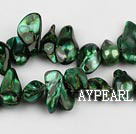 Pearl Beads, Dark Olive Green, 7*15mm dyed uncoating, Sold per 15.7-inch strand