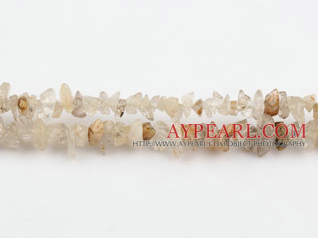 Chip Stone Beads, 3*7mm rutilated quartz, Sold per 35.4-inch strand