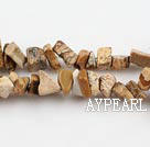 Chip Stone Beads, 3*5mm picture stone, Sold per 35.4-inch strand