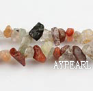 Chip Stone Beads, 3*7mm colorful rutilated quartz, Sold per 35.4-inch strand