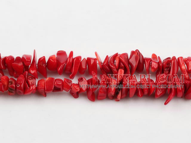 coral beads,3*10mm chips,red,sold per 35.43-inch strand