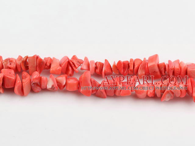 coral beads,3*10mm chips,jacinth,sold per 35.43-inch strand