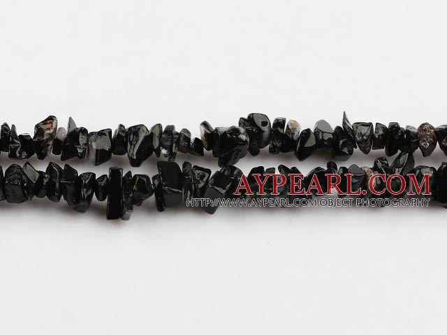 black agate beads,3*7mm chips,sold per 35.43-inch strand
