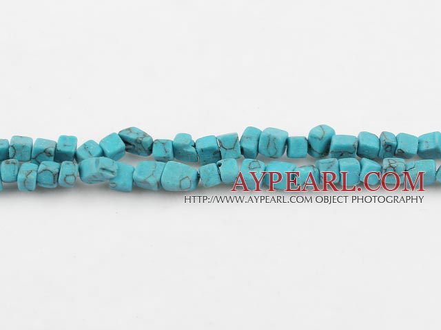 turquoise beads,5*5mm,with black veins, blue ,sold per 35.43-inch strand