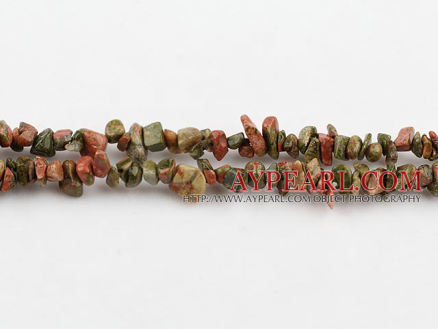 Green Piebald Stone chips ,3*7mm, sold per 35.43-inch strand