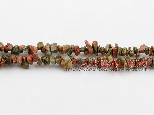 Green Piebald Stone chips ,3*7mm, sold per 35.43-inch strand