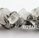 Rutilated Quartz Gemstone Beads, Black, 10*18mm Natural, hole, Sold per 15.7-inch strand