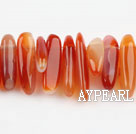 Agate Gemstone Beads, Orange, 3*19mm Natural, long tooth, hole shape, Sold per 15.7-inch strand