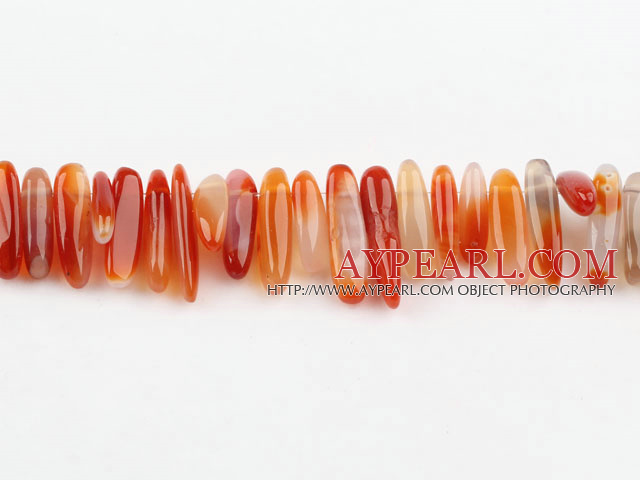 Agate Gemstone Beads, Orange, 3*19mm Natural, long tooth, hole shape, Sold per 15.7-inch strand