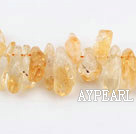 Citrine Gemstone Beads, Yellow, 4*17mm, long tooth, hole shape, Sold per 15.7-inch strand