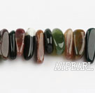 Indian Agate Gemstone Beads, Multi color, 4*19mm long tooth, hole shape, Sold per 15.7-inch strand