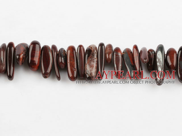 tigerite Gemstone Beads, Red, 4*19mm long tooth, hole shape, Sold per 15.7-inch strand