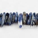 Sodalite Gemstone Beads, Blue, 4*19mm long tooth, hole shape, Sold per 15.7-inch strand