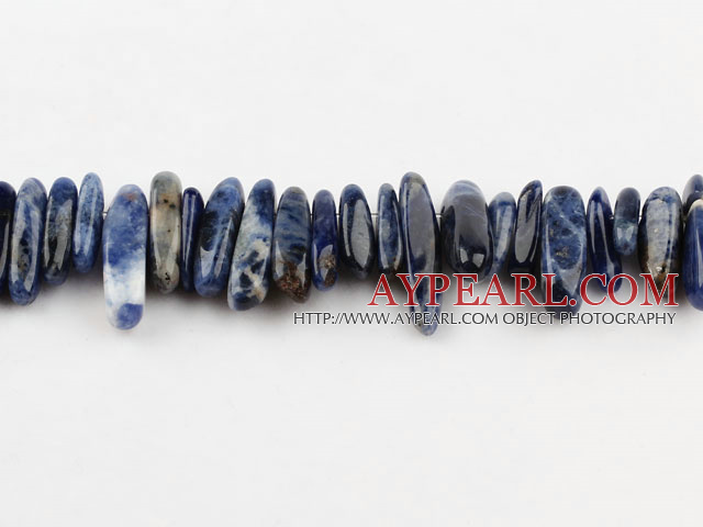 Sodalite Gemstone Beads, Blue, 4*19mm long tooth, hole shape, Sold per 15.7-inch strand