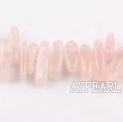 Rose Quartz Gemstone Beads, Pink, 4*19mm long tooth, hole shape, Sold per 15.7-inch strand