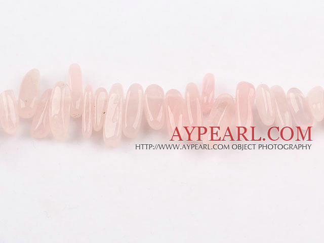 Rose Quartz Gemstone Beads, Pink, 4*19mm long tooth, hole shape, Sold per 15.7-inch strand
