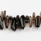 Smoky Quartz Gemstone Beads, Brown and Black, 4*19mm long tooth, hole shape, Sold per 15.7-inch strand