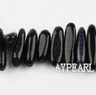 Sandstone Gemstone Beads, Dark Blue, 4*19mm long tooth, hole shape, Sold per 15.7-inch strand