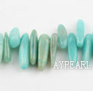 Amazon Gemstone Beads, 4*21 long tooth, hole shape, Sold per 15.7-inch strand