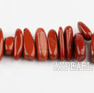 Marble Gemstone Beads, Red, 4*21 long tooth, hole shape, Sold per 15.7-inch strand