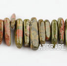 Gemstone Beads, Flower Green, 4*21 long tooth, hole shape, Sold per 15.7-inch strand